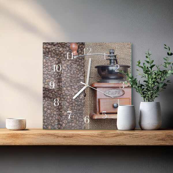 Square wall clock Coffee Grinder