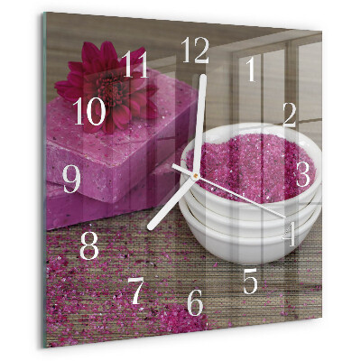 Square wall clock Flower