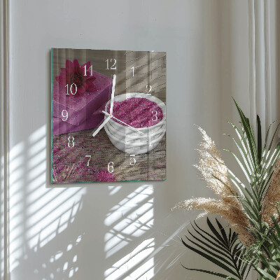 Square wall clock Flower