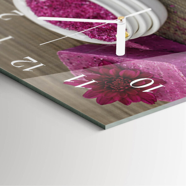 Square wall clock Flower