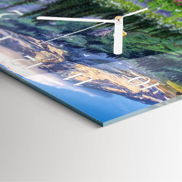 Square wall clock Meadow Mountain
