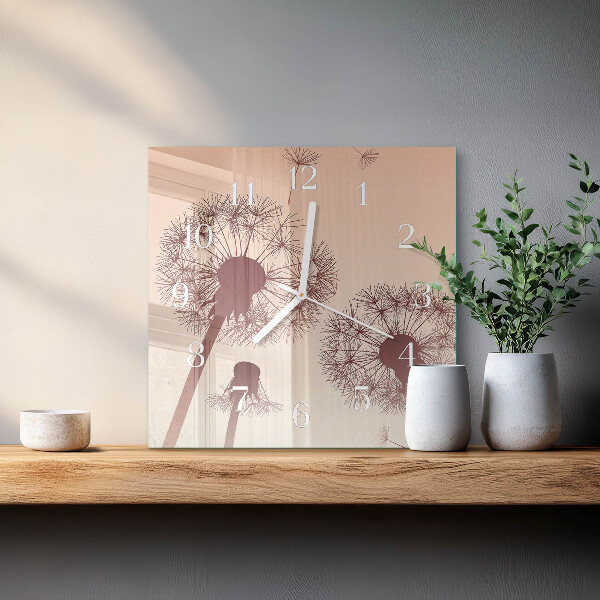 Square wall clock Dandelion