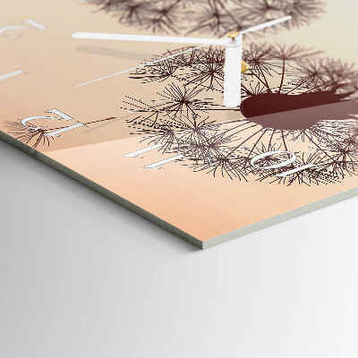 Square wall clock Dandelion