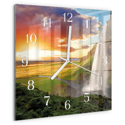 Square wall clock Waterfall