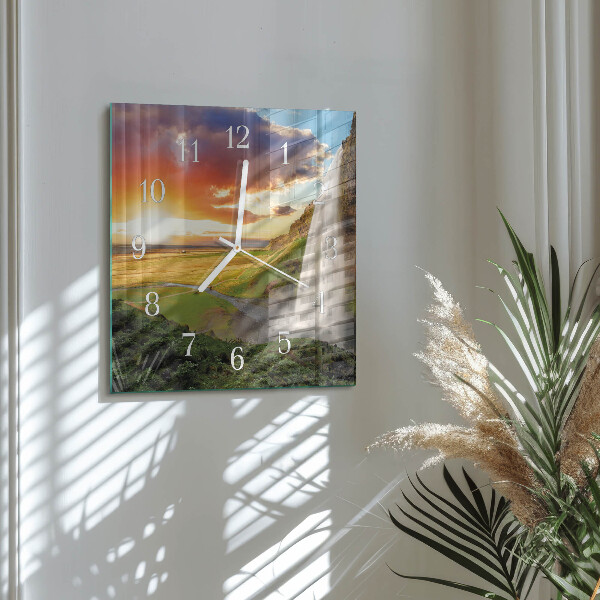 Square wall clock Waterfall