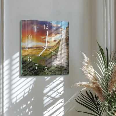 Square wall clock Waterfall