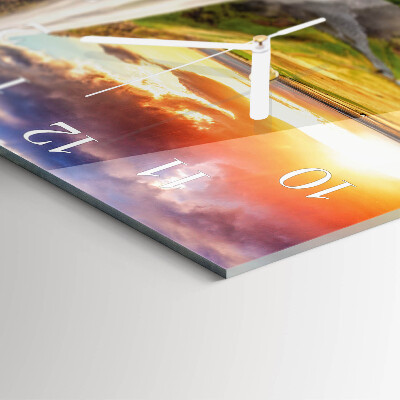 Square wall clock Waterfall