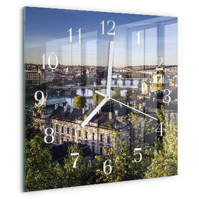 Square wall clock Prague