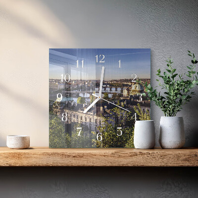 Square wall clock Prague