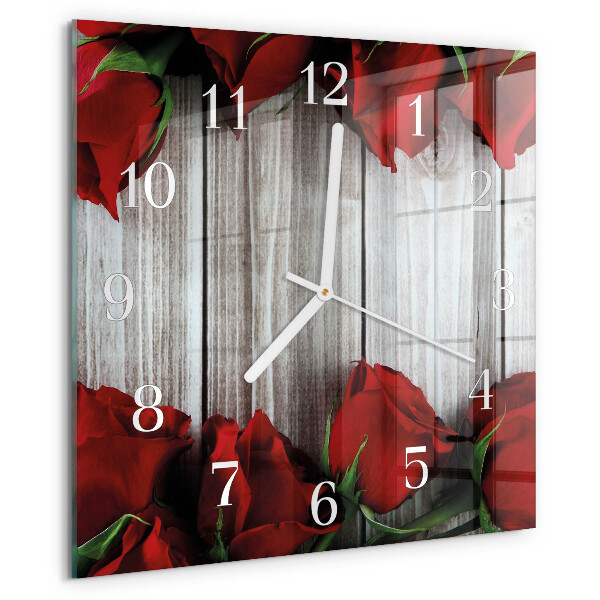 Square wall clock Rose Tablets
