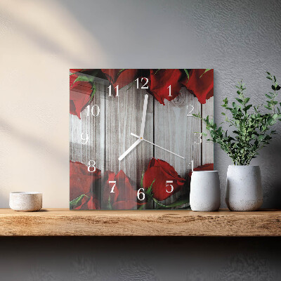 Square wall clock Rose Tablets