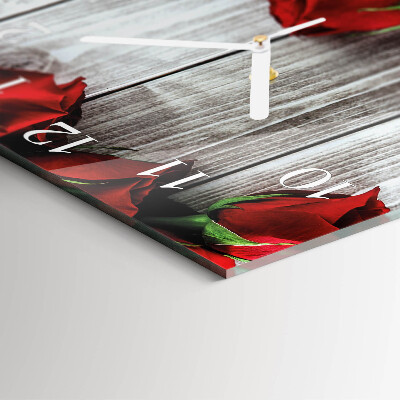 Square wall clock Rose Tablets