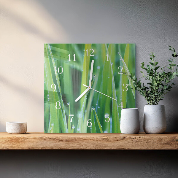 Square wall clock Grass