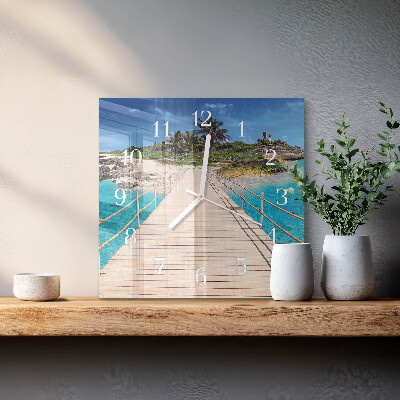 Square wall clock Island Bridge