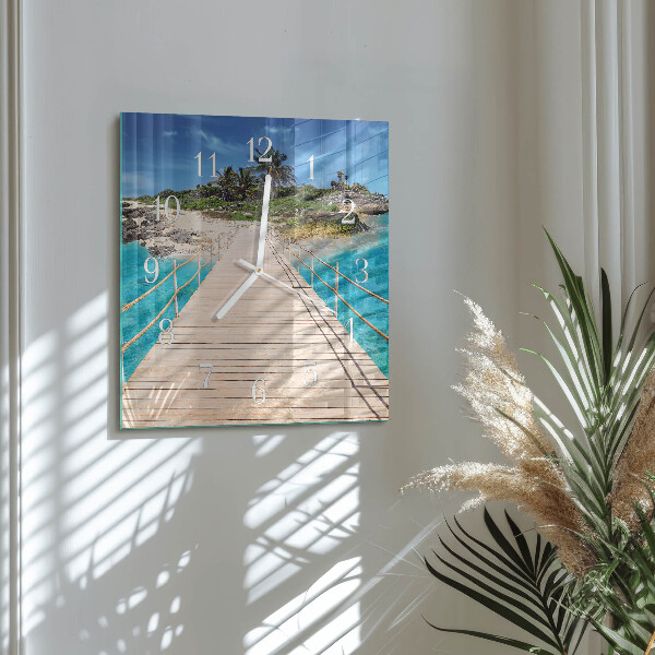 Square wall clock Island Bridge