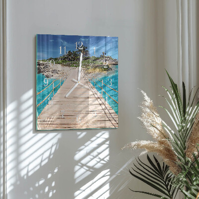 Square wall clock Island Bridge