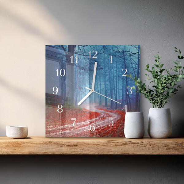 Square wall clock Forest Path