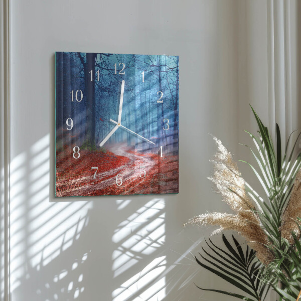 Square wall clock Forest Path