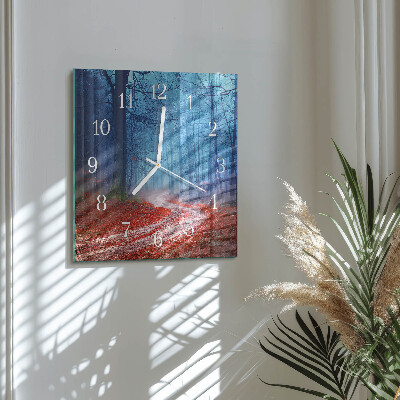 Square wall clock Forest Path
