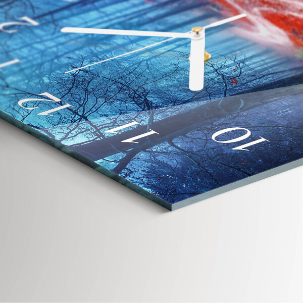 Square wall clock Forest Path