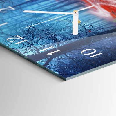 Square wall clock Forest Path
