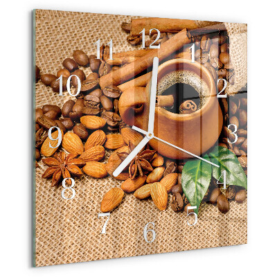 Square wall clock Cinnamon Almonds