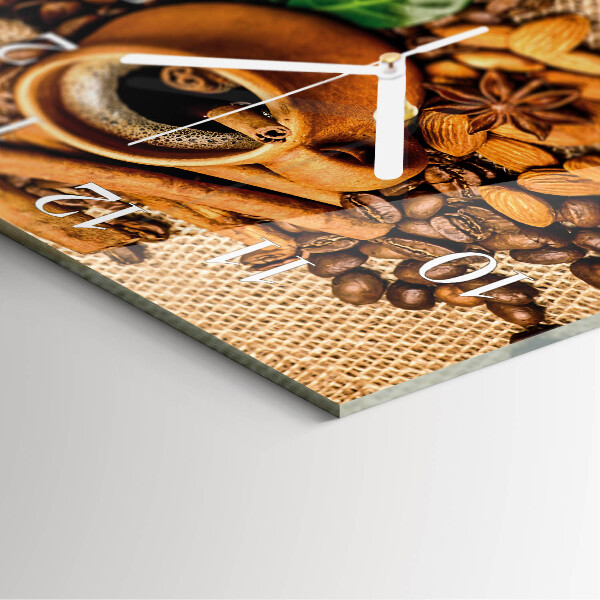 Square wall clock Cinnamon Almonds