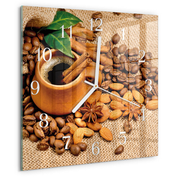 Square wall clock Cinnamon Almonds