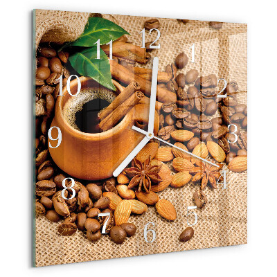 Square wall clock Cinnamon Almonds