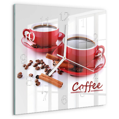 Square wall clock Cup of Coffee