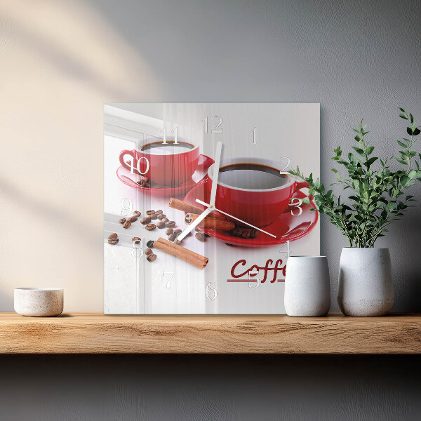 Square wall clock Cup of Coffee