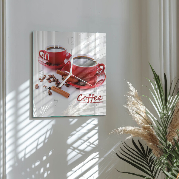 Square wall clock Cup of Coffee