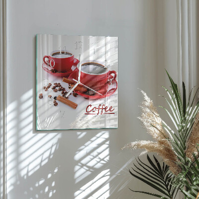 Square wall clock Cup of Coffee