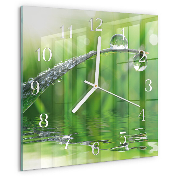 Square wall clock Dew Drops