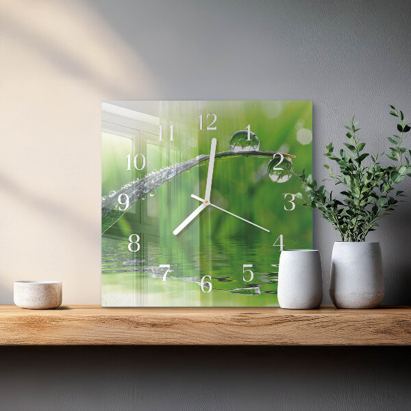 Square wall clock Dew Drops