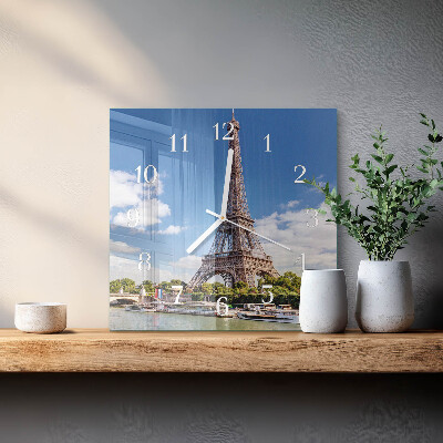Square wall clock Eiffel Tower