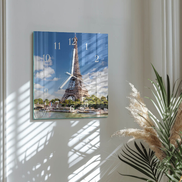 Square wall clock Eiffel Tower