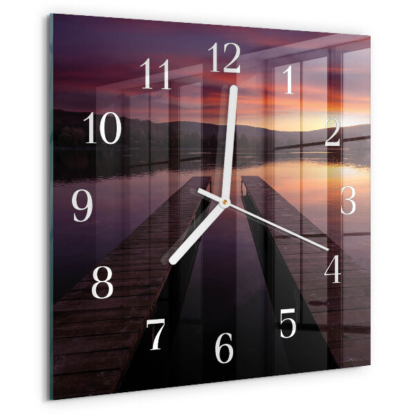 Square wall clock Sunset