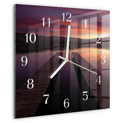 Square wall clock Sunset