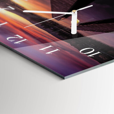 Square wall clock Sunset