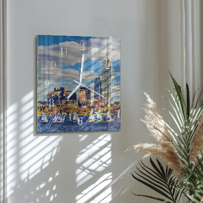 Square wall clock Sailboats
