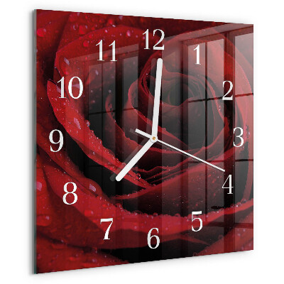 Square wall clock Rose