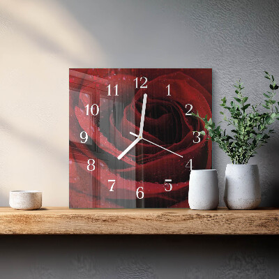 Square wall clock Rose