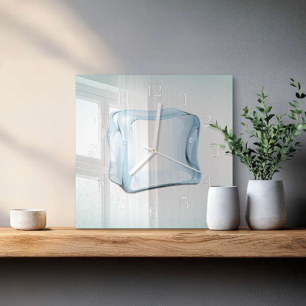 Square wall clock Ice