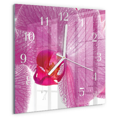 Square wall clock Orchid