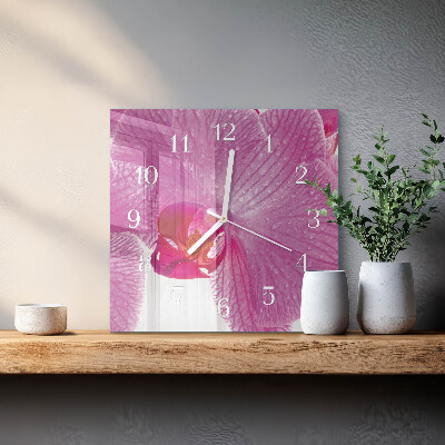 Square wall clock Orchid