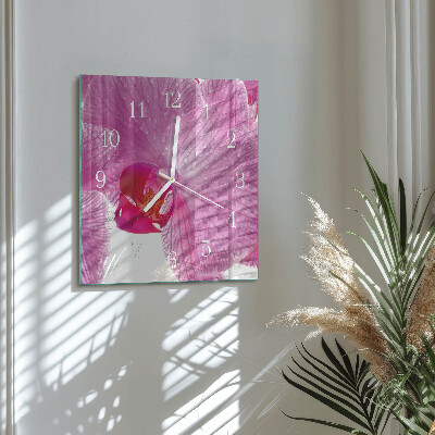 Square wall clock Orchid