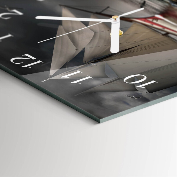 Square wall clock Sailboat
