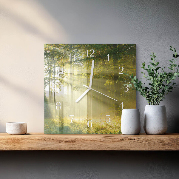 Square wall clock Forest