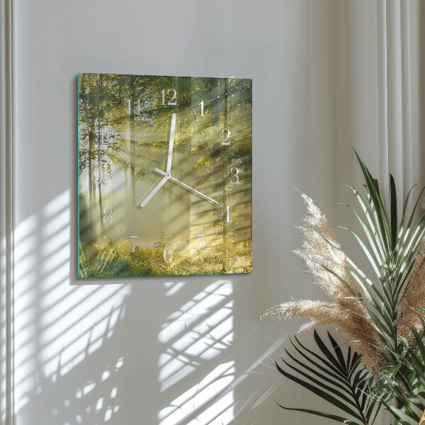 Square wall clock Forest